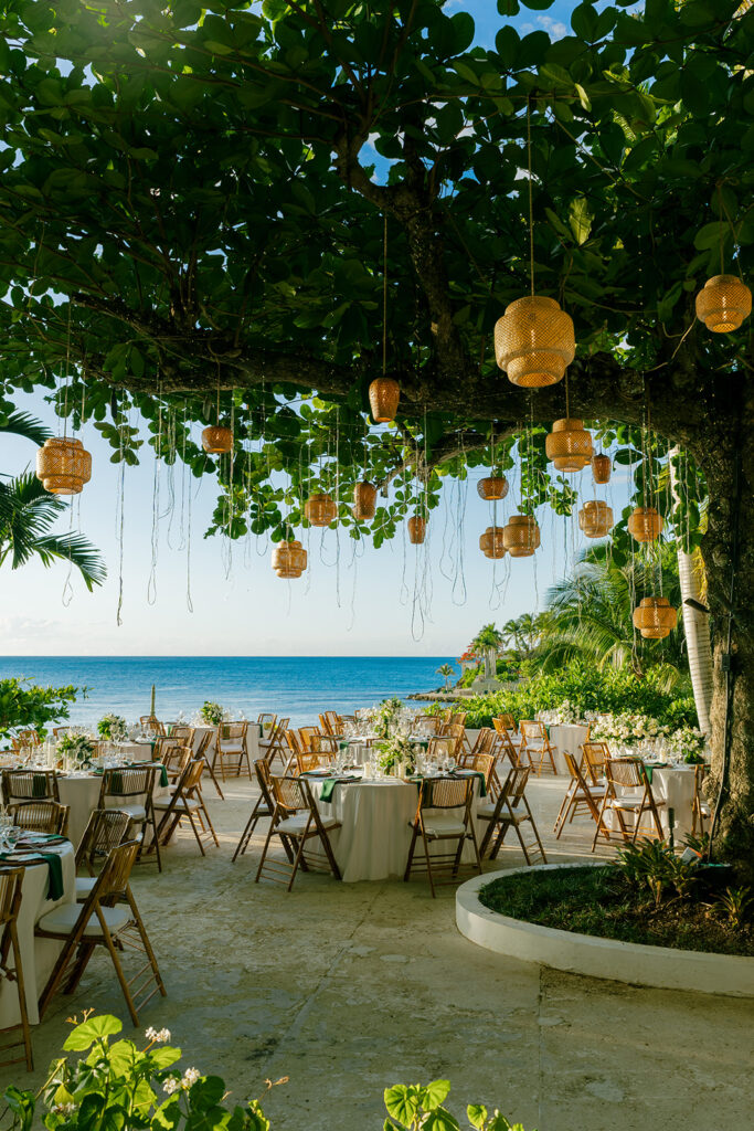 Elegant tropical wedding design at a Round Hill Resort wedding