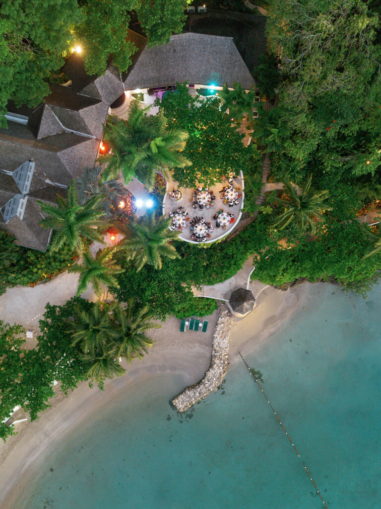 Luxury Jamaica wedding reception at Round Hill Resort