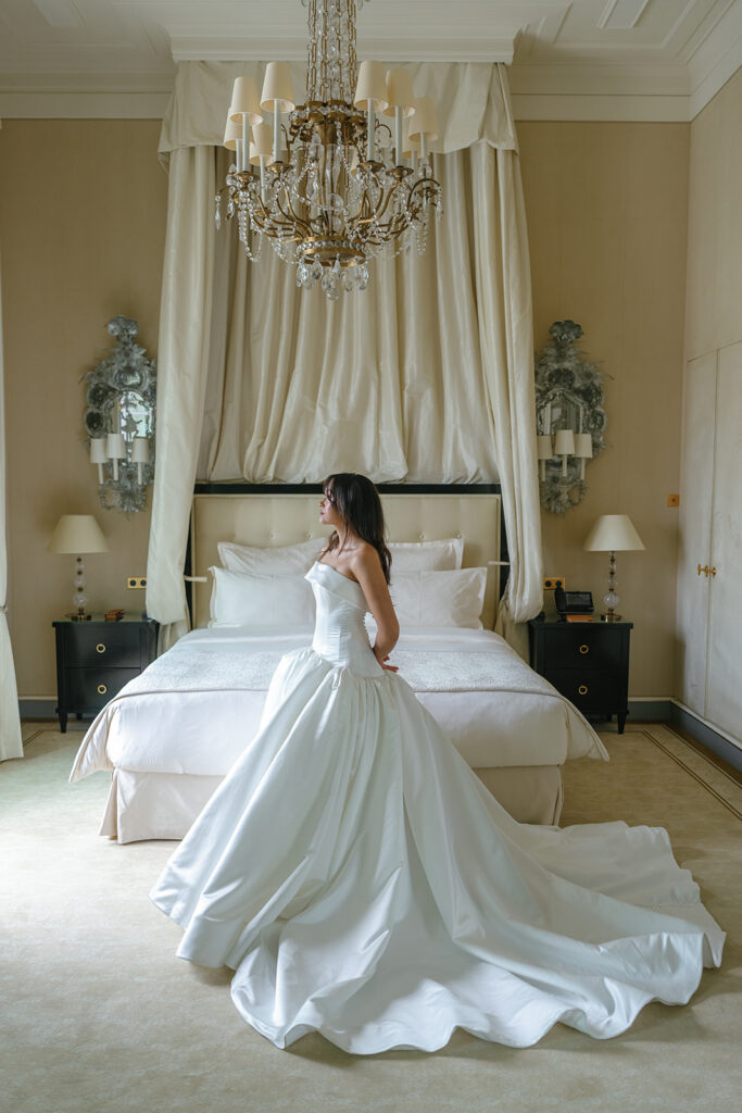 Elegant bridal details photographed inside The Ritz Paris hotel