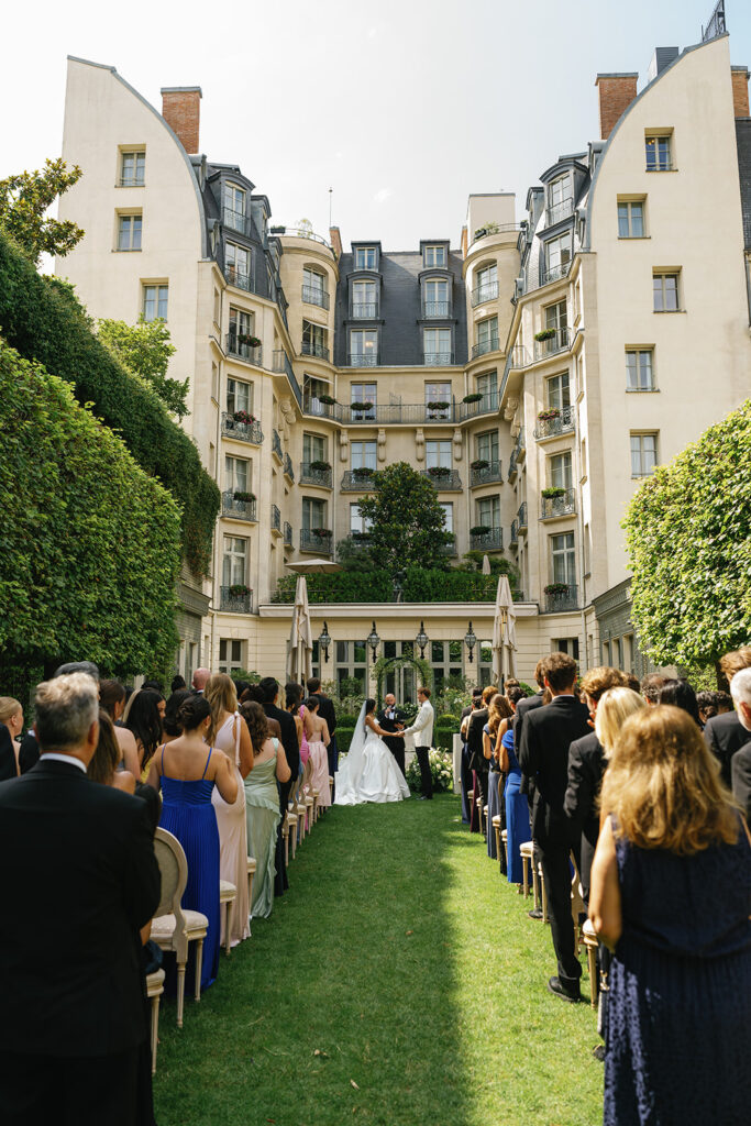 Intimate luxury wedding ceremony inside The Ritz Paris