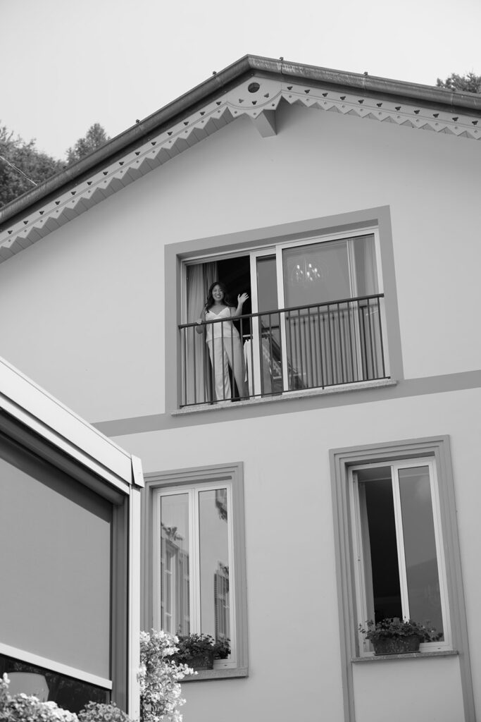 Bride getting ready for a Lake Como wedding at Villa Balbianello