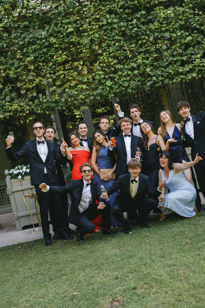 Elegant wedding guests celebrating at The Ritz Paris
