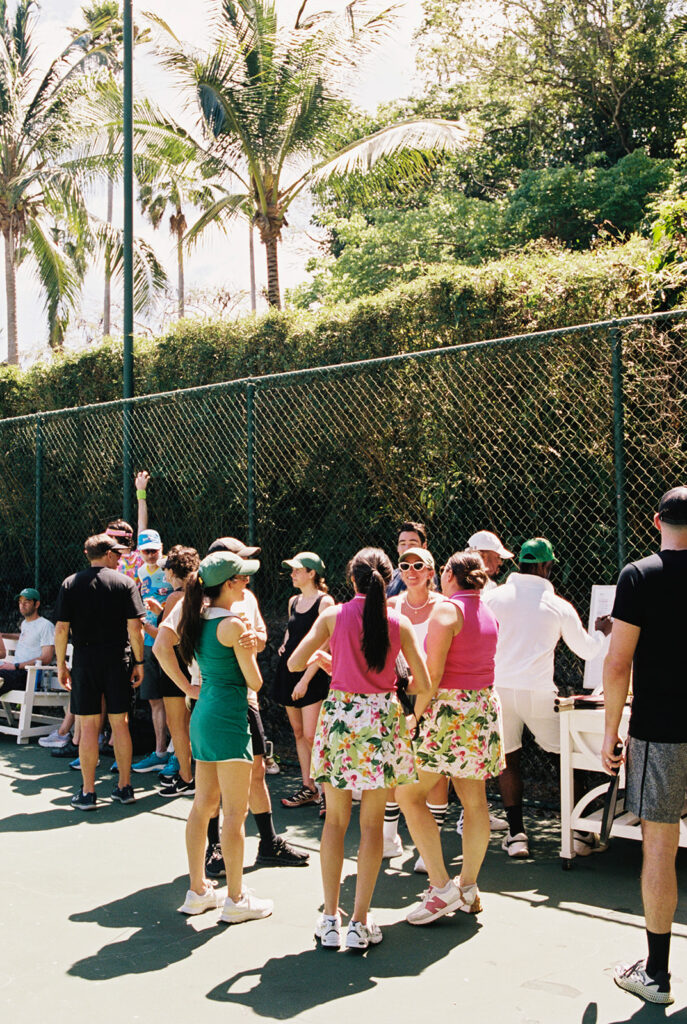 Guests enjoying pickleball morning at Round Hill Resort