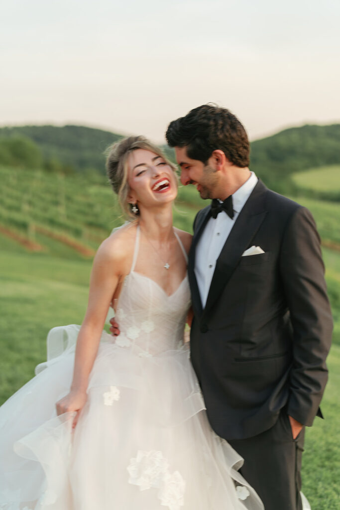 Romantic vineyard wedding portraits at Pippin Hill