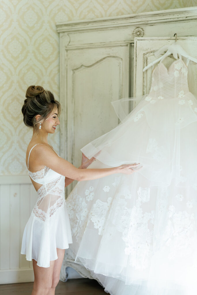 Bride getting ready for a May wedding at Pippin Hill Farm & Vineyards