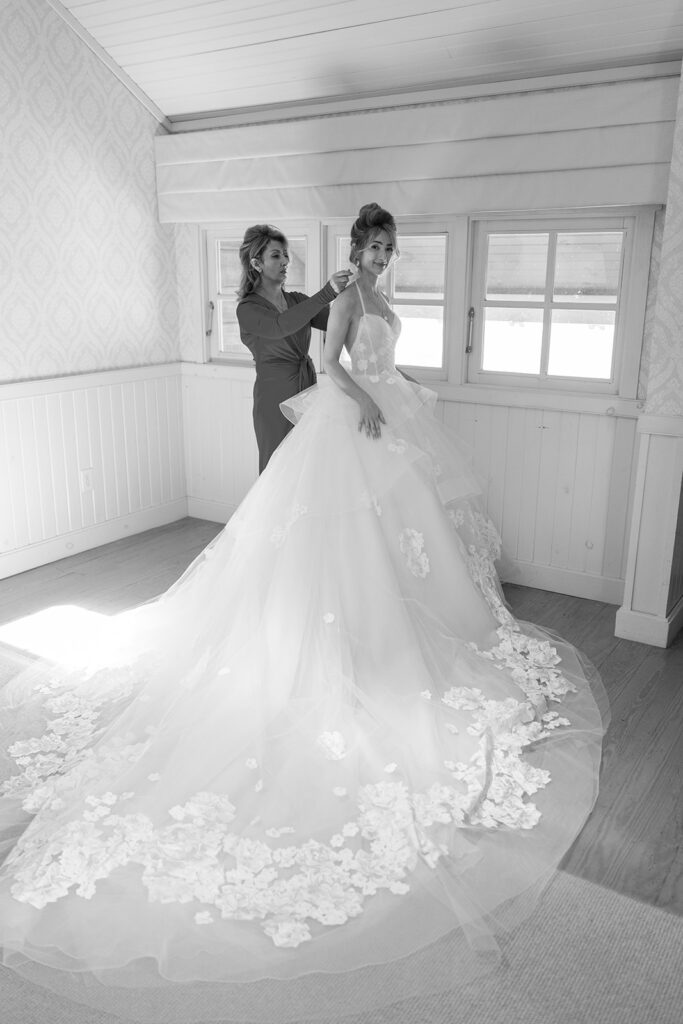 Bride getting ready for a May wedding at Pippin Hill Farm & Vineyards