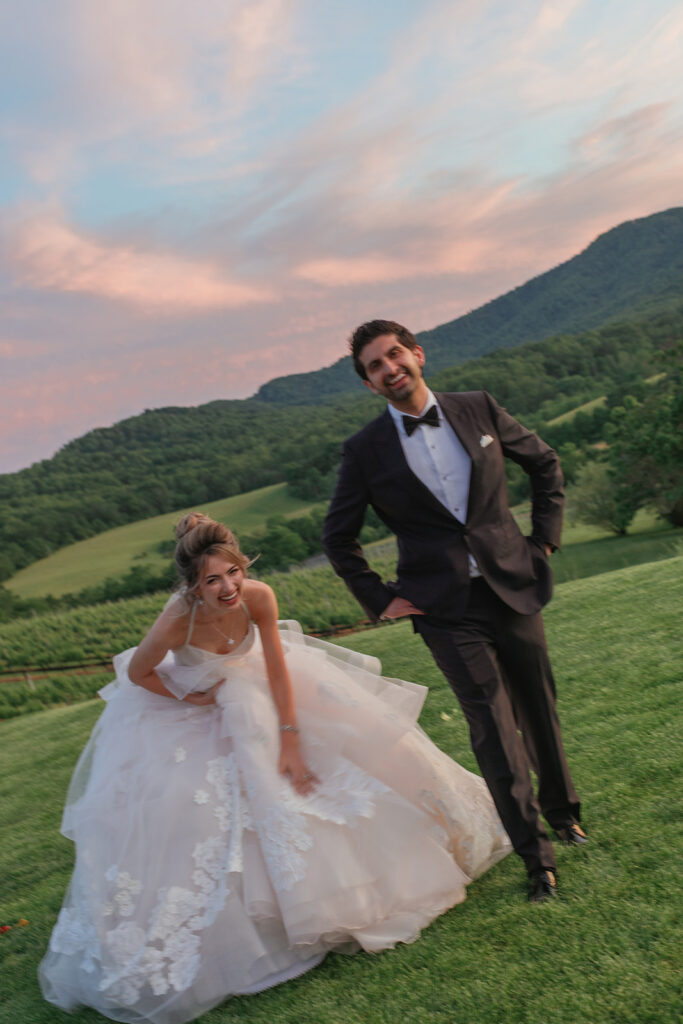 Romantic vineyard wedding portraits at Pippin Hill